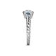 5 - Azalea Blue Diamond and White Lab Grown Diamond Three Stone Engagement Ring 