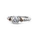 1 - Azalea Smoky Quartz and Lab Grown Diamond Three Stone Engagement Ring 