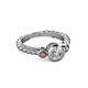 2 - Azalea Smoky Quartz and Lab Grown Diamond Three Stone Engagement Ring 