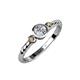3 - Azalea Smoky Quartz and Lab Grown Diamond Three Stone Engagement Ring 