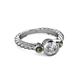 2 - Azalea Lab Created Alexandrite and Diamond Three Stone Engagement Ring 
