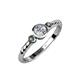 3 - Azalea Lab Created Alexandrite and Diamond Three Stone Engagement Ring 