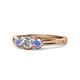 1 - Irina 0.49 ctwLab Grown Diamond With Side Tanzanite Three Stone Engagement Ring 