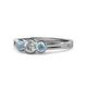 1 - Irina 0.47 ctwLab Grown Diamond With Side Aquamarine Three Stone Engagement Ring 