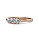 1 - Irina 0.47 ctwLab Grown Diamond With Side Aquamarine Three Stone Engagement Ring 
