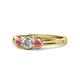 1 - Irina 0.47 ctwLab Grown Diamond With Side Pink Tourmaline Three Stone Engagement Ring 