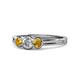 1 - Irina 0.47 ctwLab Grown Diamond With Side Citrine Three Stone Engagement Ring 