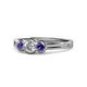 1 - Irina 0.47 ctwLab Grown Diamond With Side Iolite Three Stone Engagement Ring 