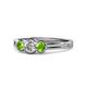1 - Irina 0.54 ctwLab Grown Diamond With Side Peridot Three Stone Engagement Ring 