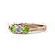 1 - Irina 0.54 ctwLab Grown Diamond With Side Peridot Three Stone Engagement Ring 