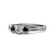 1 - Irina 0.53 ctwLab Grown Diamond With Side Black Diamond Three Stone Engagement Ring 