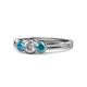 1 - Irina 0.53 ctwLab Grown Diamond With Side London Blue Topaz Three Stone Engagement Ring 
