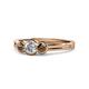 1 - Irina 0.49 ctwLab Grown Diamond With Side Smoky Quartz Three Stone Engagement Ring 