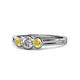 1 - Irina 0.50 ctwLab Grown Diamond With Side Yellow Sapphire Three Stone Engagement Ring 