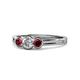 1 - Irina 0.51 ctwLab Grown Diamond With Side Ruby Three Stone Engagement Ring 