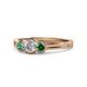 1 - Irina 0.54 ctwLab Grown Diamond With Side Created Alexandrite Three Stone Engagement Ring 