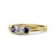 1 - Irina 0.51 ctwLab Grown Diamond With Side Blue Sapphire Three Stone Engagement Ring 