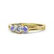 1 - Irina 0.49 ctwLab Grown Diamond With Side Tanzanite Three Stone Engagement Ring 