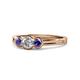 1 - Irina 0.47 ctwLab Grown Diamond With Side Iolite Three Stone Engagement Ring 