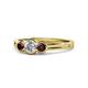 1 - Irina 0.54 ctwLab Grown Diamond With Side Red Garnet Three Stone Engagement Ring 