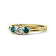 1 - Irina 0.49 ctwLab Grown Diamond With Side Blue Diamond Three Stone Engagement Ring 