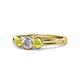 1 - Irina 0.49 ctwLab Grown Diamond With Side Yellow Diamond Three Stone Engagement Ring 