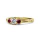 1 - Irina 0.51 ctwLab Grown Diamond With Side Ruby Three Stone Engagement Ring 