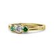 1 - Irina 0.54 ctwLab Grown Diamond With Side Created Alexandrite Three Stone Engagement Ring 