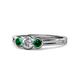 1 - Irina 0.47 ctwLab Grown Diamond With Side Emerald Three Stone Engagement Ring 