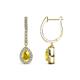 1 - Ilona 1.08 ctw Yellow Sapphire Pear Shape (5x3 mm) with accented Diamond Halo Dangling Earrings 