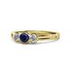 1 - Irina Blue Sapphire and Lab Grown Diamond Three Stone Engagement Ring 