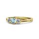 1 - Irina Aquamarine and Lab Grown Diamond Three Stone Engagement Ring 