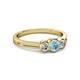 2 - Irina Aquamarine and Lab Grown Diamond Three Stone Engagement Ring 