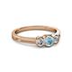 2 - Irina Aquamarine and Lab Grown Diamond Three Stone Engagement Ring 