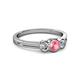 2 - Irina Pink Tourmaline and Lab Grown Diamond Three Stone Engagement Ring 