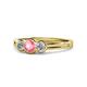 1 - Irina Pink Tourmaline and Lab Grown Diamond Three Stone Engagement Ring 