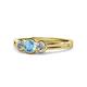 1 - Irina Blue Topaz and Lab Grown Diamond Three Stone Engagement Ring 