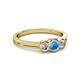 2 - Irina Blue Topaz and Lab Grown Diamond Three Stone Engagement Ring 