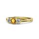 1 - Irina Citrine and Lab Grown Diamond Three Stone Engagement Ring 