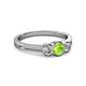 2 - Irina Peridot and Lab Grown Diamond Three Stone Engagement Ring 