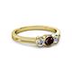 2 - Irina Red Garnet and Lab Grown Diamond Three Stone Engagement Ring 