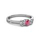 2 - Irina Rhodolite Garnet and Lab Grown Diamond Three Stone Engagement Ring 