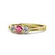 1 - Irina Rhodolite Garnet and Lab Grown Diamond Three Stone Engagement Ring 