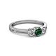 2 - Irina Emerald and Lab Grown Diamond Three Stone Engagement Ring 