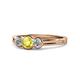 1 - Irina Yellow Diamond and White Lab Grown Diamond Three Stone Engagement Ring 