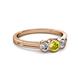 2 - Irina Yellow Diamond and White Lab Grown Diamond Three Stone Engagement Ring 
