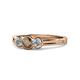 1 - Irina Smoky Quartz and Lab Grown Diamond Three Stone Engagement Ring 