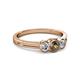 2 - Irina Smoky Quartz and Lab Grown Diamond Three Stone Engagement Ring 