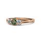 1 - Irina Created Alexandrite and Lab Grown Diamond Three Stone Engagement Ring 
