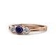 1 - Irina Blue Sapphire and Lab Grown Diamond Three Stone Engagement Ring 